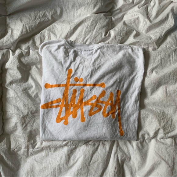 White and orange STUSSY long sleeve shirt - Picture 4 of 4